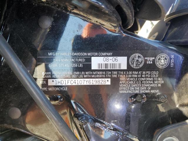 1HD1FC4107Y619828 - 2007 HARLEY-DAVIDSON FLHTCUI BLUE photo 9