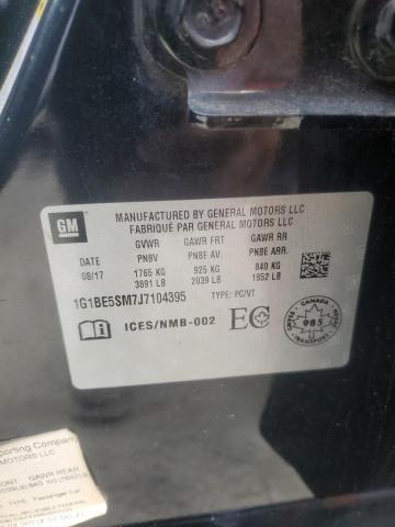 1G1BE5SM7J7104395 - 2018 CHEVROLET CRUZE LT BLACK photo 12