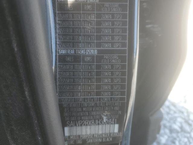 SALVP2RX8JH302841 - 2018 LAND ROVER RANGE ROVE SE BLACK photo 13