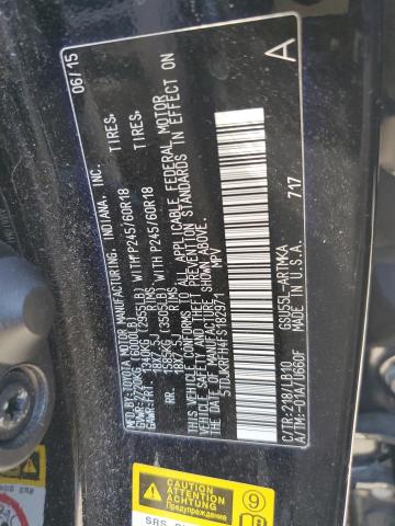 5TDJKRFH4FS182971 - 2015 TOYOTA HIGHLANDER XLE Սև լուսանկար 13