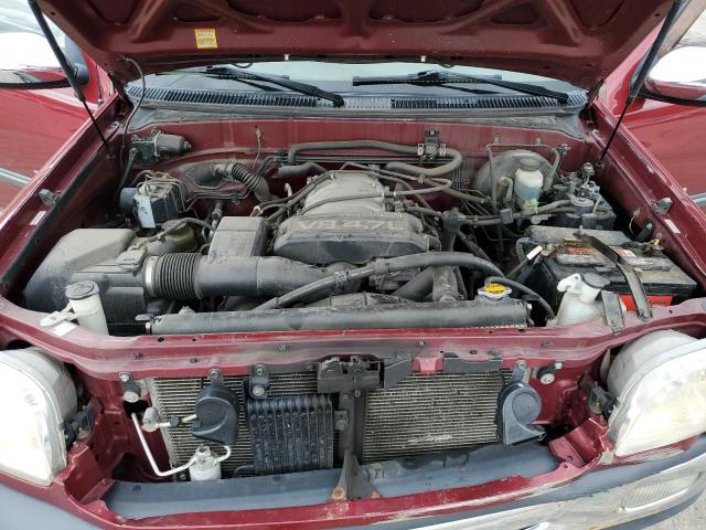 5TBBT44182S295867 - 2002 TOYOTA TUNDRA ACCESS CAB მუქწითელი ფოტო 11