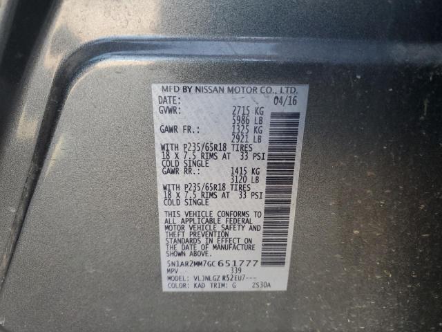 5N1AR2MM7GC651777 - 2016 NISSAN PATHFINDER S Grau Foto 14