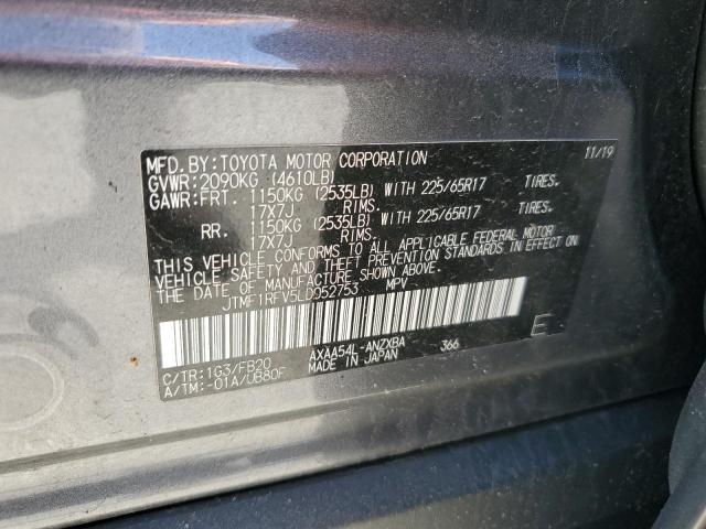 JTMF1RFV5LD052753 - 2020 TOYOTA RAV4 LE GRAY photo 13