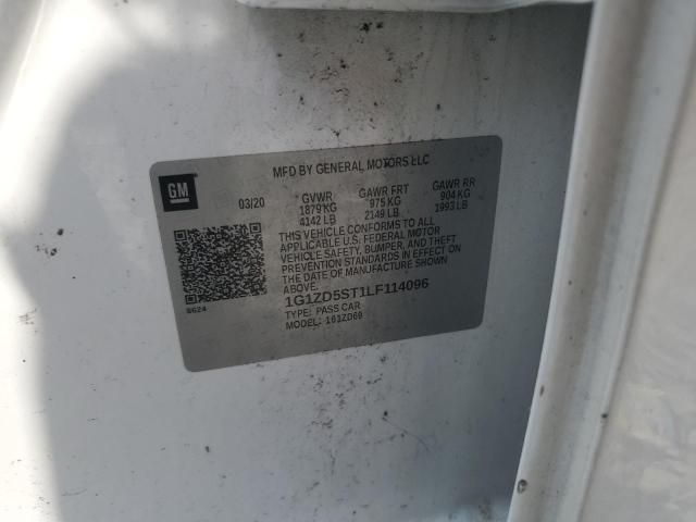 1G1ZD5ST1LF114096 - 2020 CHEVROLET MALIBU LT WHITE photo 13