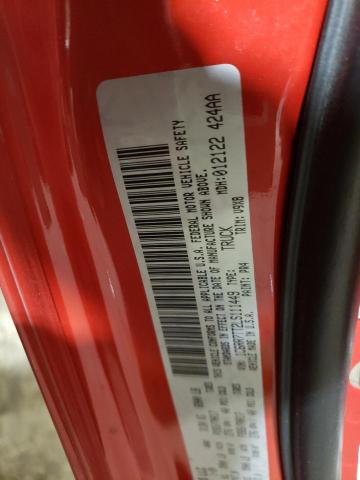 1C6RR7TT2LS111449 - 2020 RAM 1500 CLASS SLT წითელი ფოტო 10