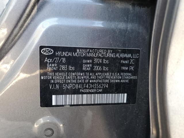 5NPD84LF4JH356294 - 2018 HYUNDAI ELANTRA SEL CHARCOAL photo 12