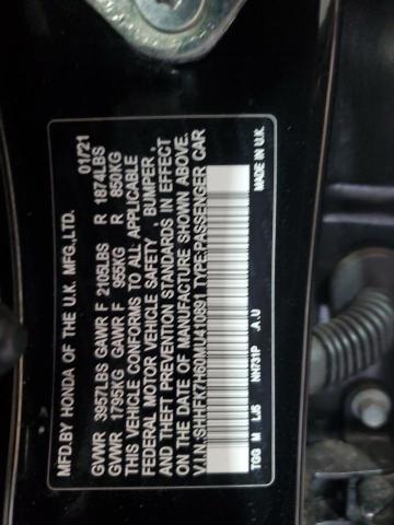 SHHFK7H60MU410891 - 2021 HONDA CIVIC EX BLACK photo 12