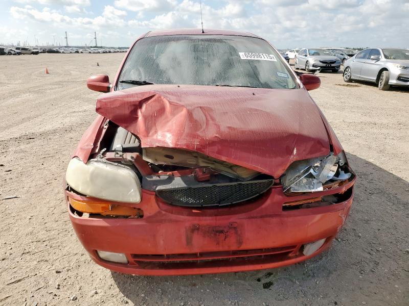 KL1TD56686B623669 - 2006 CHEVROLET AVEO BASE Czerwony zdjęcie 5