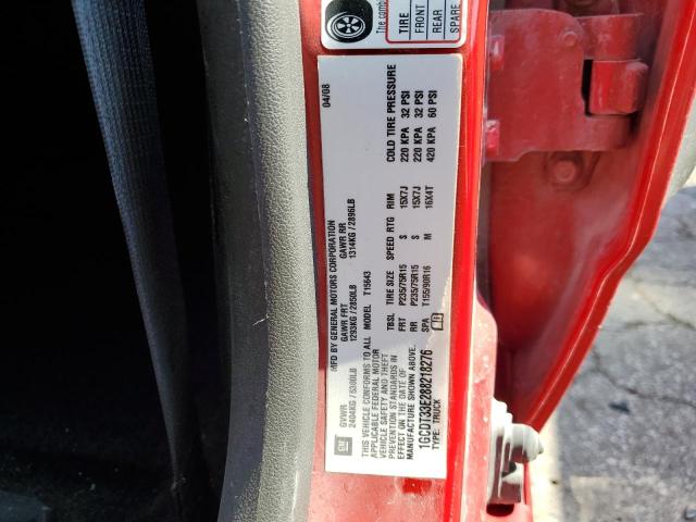 1GCDT33E288218276 - 2008 CHEVROLET COLORADO LT RED photo 12