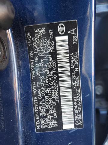 JTDBR32E770119280 - 2007 TOYOTA COROLLA CE BLUE photo 13