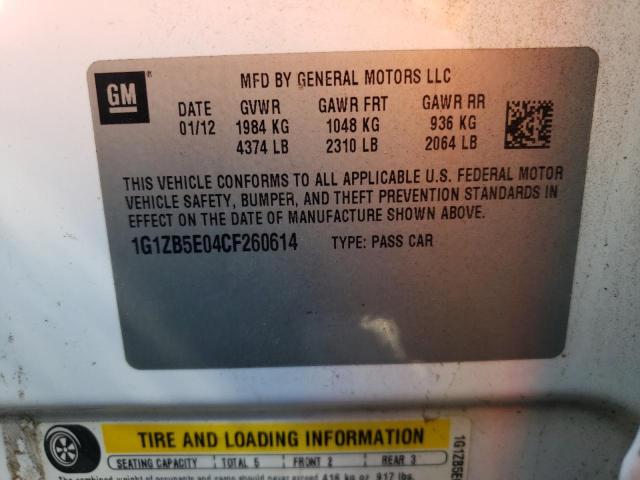 1G1ZB5E04CF260614 - 2012 CHEVROLET MALIBU LS Beyaz fotoğraf 12