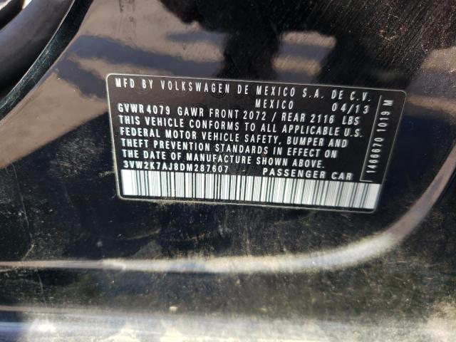 3VW2K7AJ8DM287607 - 2013 VOLKSWAGEN JETTA BASE 黑色 照片 12