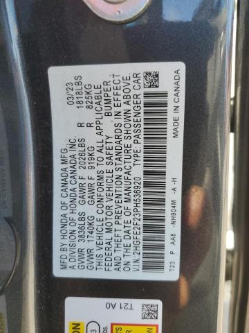 2HGFE2F23PH536920 - 2023 HONDA CIVIC LX CHARCOAL photo 13