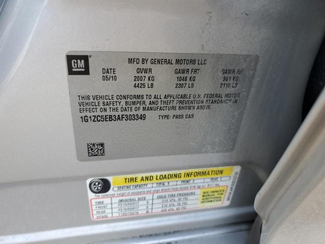 1G1ZC5EB3AF303349 - 2010 CHEVROLET MALIBU 1LT SILVER photo 12