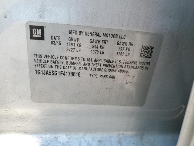 1G1JA5SG1F4178616 - 2015 CHEVROLET SONIC LS 银色 照片 12