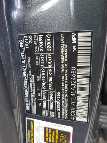 4JGDF7CE4EA324680 - 2014 MERCEDES-BENZ GL 450 4MATIC GRAY photo 14