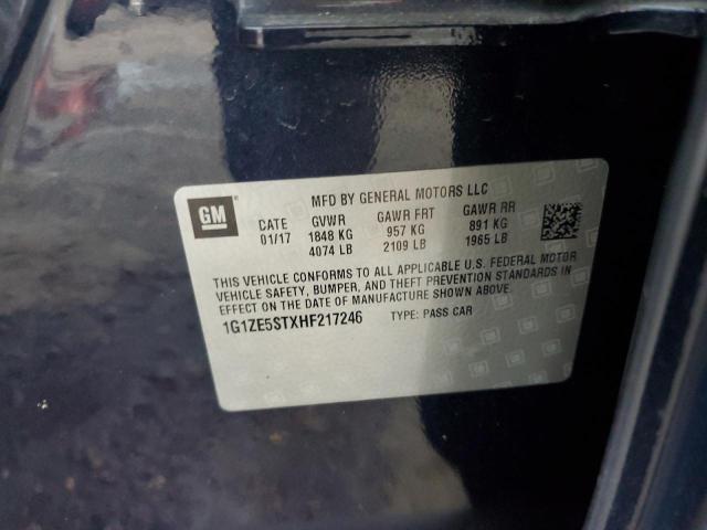 1G1ZE5STXHF217246 - 2017 CHEVROLET MALIBU LT BLUE photo 12