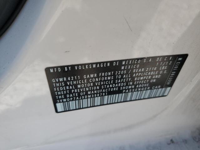 3VWDP7AJ9DM398791 - 2013 VOLKSWAGEN JETTA SE WHITE photo 12