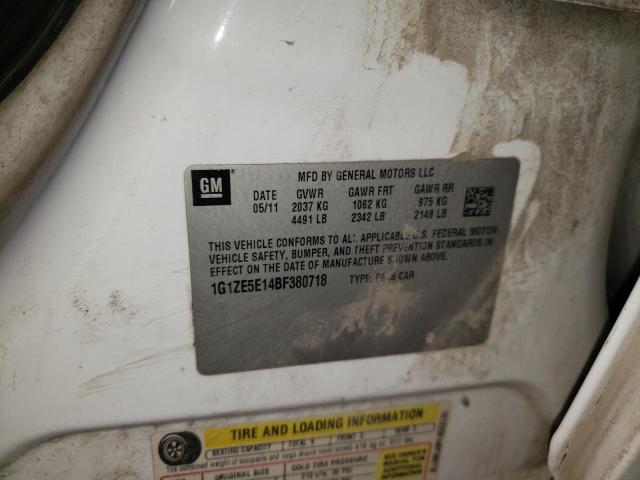 1G1ZE5E14BF380718 - 2011 CHEVROLET MALIBU LTZ თეთრი ფოტო 12