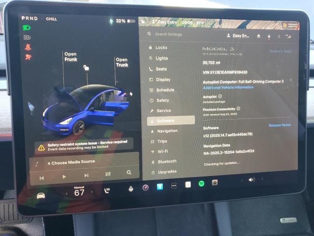 5YJ3E1EAXMF939430 - 2021 TESLA MODEL 3 蓝色 照片 9