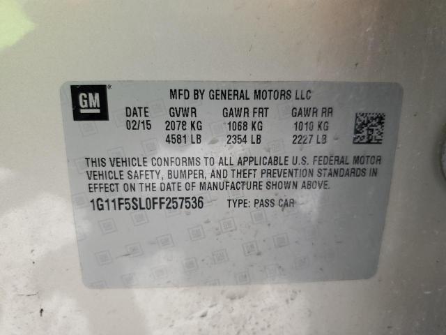 1G11F5SL0FF257536 - 2015 CHEVROLET MALIBU LTZ თაფლისფერი ფოტო 12