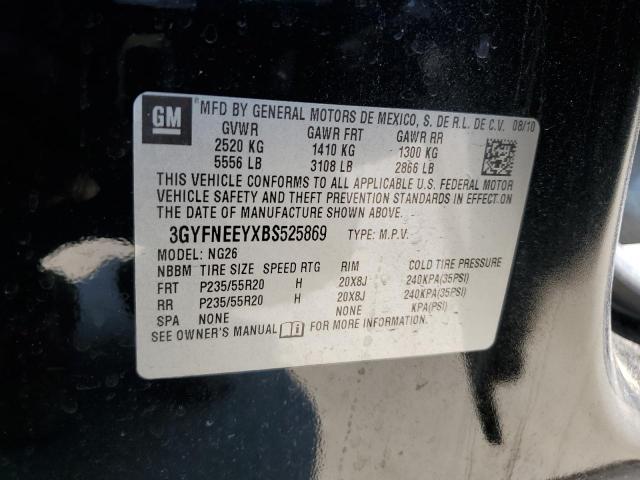 3GYFNEEYXBS525869 - 2011 CADILLAC SRX PERFORMANCE COLLECTION Қара фото 12