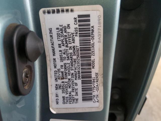 1NXBR32E95Z560927 - 2005 TOYOTA COROLLA CE ტურკოუსი ფოტო 12