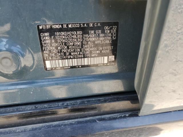 3CZRZ1H79PM702999 - 2023 HONDA HR-V EXL BLUE photo 13