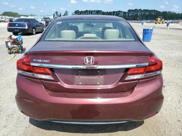 2HGFB2F52DH602467 - 2013 HONDA CIVIC LX BURGUNDY photo 6