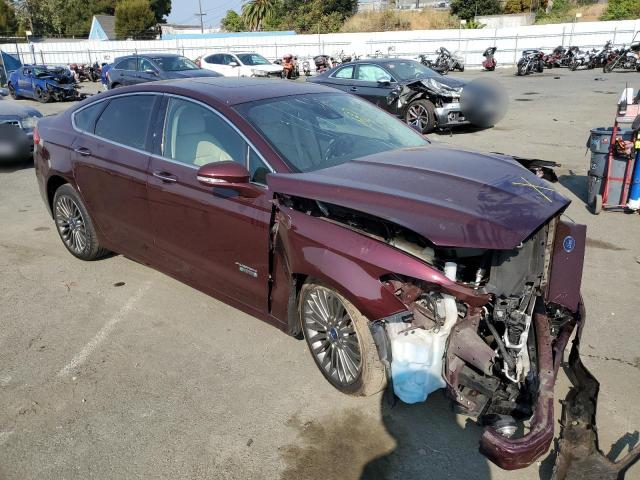 3FA6P0SU1HR380330 - 2017 FORD FUSION TITANIUM PHEV BURGUNDY photo 4