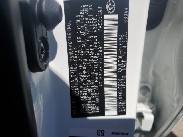 4T1G31AK5PU058910 - 2023 TOYOTA CAMRY SE NIGHT SHADE WHITE photo 13