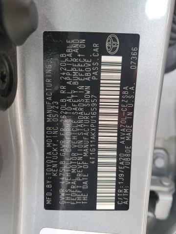 4T1G11AKXPU165957 - 2023 TOYOTA CAMRY SE NIGHT SHADE SILVER photo 13