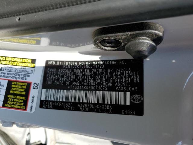 4T1G31AK0RU071079 - 2024 TOYOTA CAMRY SE NIGHT SHADE WHITE photo 12