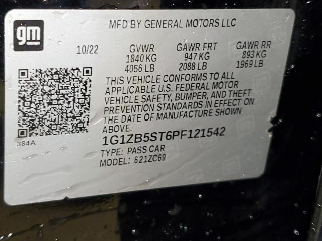 1G1ZB5ST6PF121542 - 2023 CHEVROLET MALIBU LS BLACK photo 12