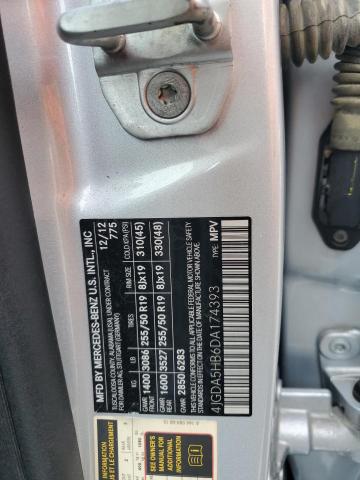 4JGDA5HB6DA174393 - 2013 MERCEDES-BENZ ML 350 4MATIC SILVER photo 13