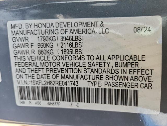 19XFL2H82RE041743 - 2024 HONDA CIVIC SPORT Mavi foto 12