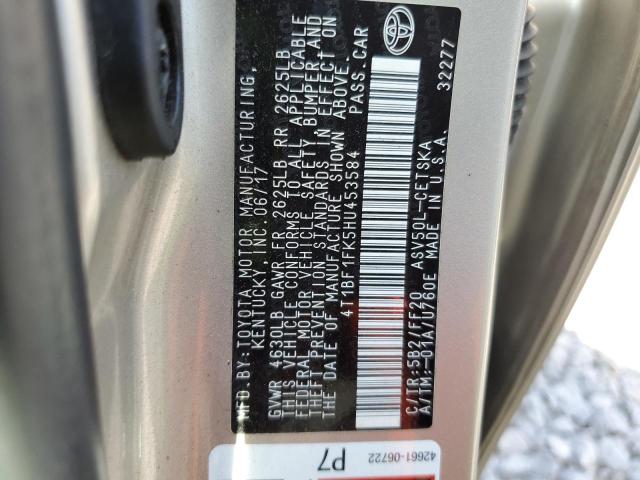 4T1BF1FK5HU453584 - 2017 TOYOTA CAMRY LE 棕色 照片 12