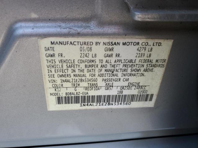 1N4AL21E28N534560 - 2008 NISSAN ALTIMA 2.5 GRAY photo 12