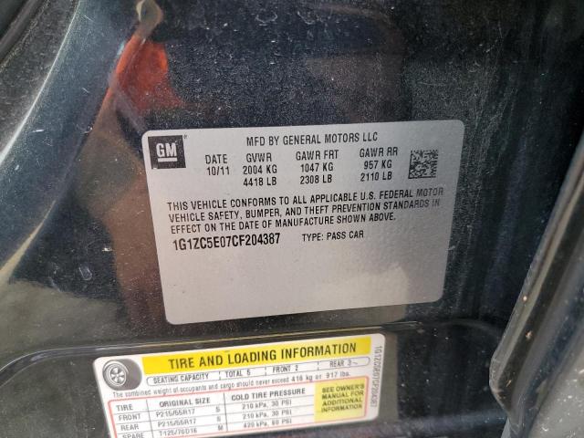 1G1ZC5E07CF204387 - 2012 CHEVROLET MALIBU 1LT 黑色 照片 12