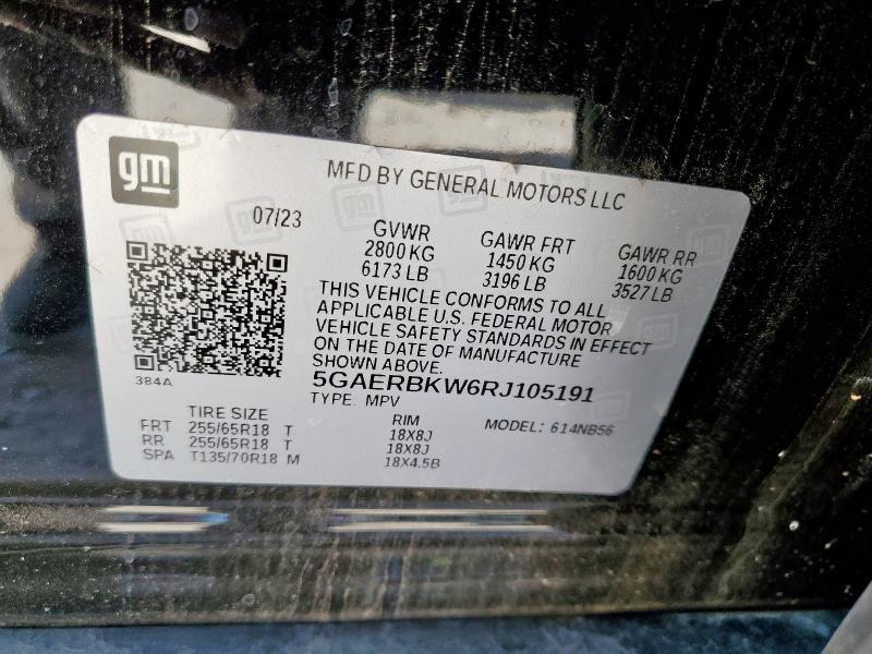 5GAERBKW6RJ105191 - 2024 BUICK ENCLAVE ESSENCE 黑色 照片 13