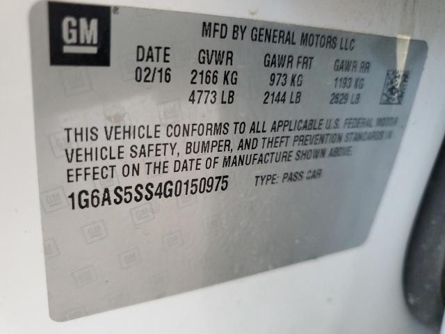 1G6AS5SS4G0150975 - 2016 CADILLAC CTS PERFORMANCE COLLECTION Белый фото 12