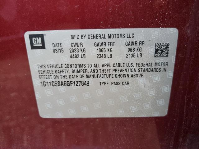 1G11C5SA6GF127849 - 2016 CHEVROLET MALIBU LIM LT 栗色 照片 13