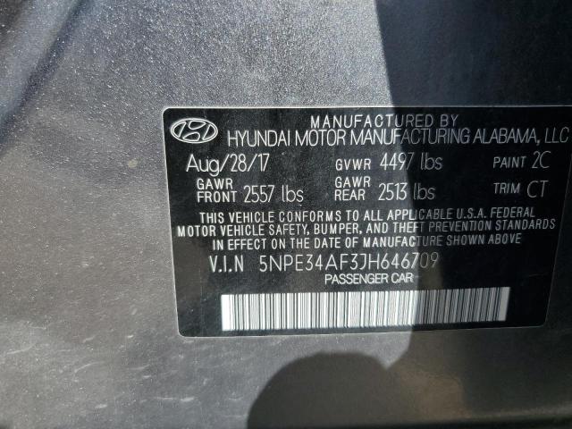 5NPE34AF3JH646709 - 2018 HYUNDAI SONATA SPORT 灰色 照片 12