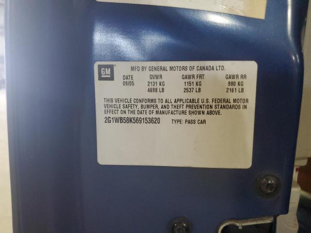 2G1WB58K569153620 - 2006 CHEVROLET IMPALA LS ლურჯი ფოტო 12