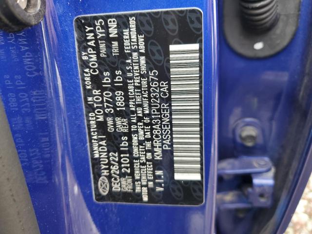 KMHRC8A31PU232675 - 2023 HYUNDAI VENUE SEL BLUE photo 13