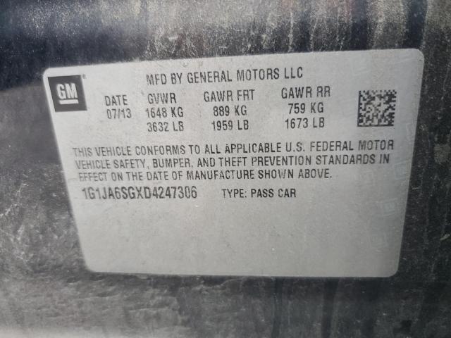 1G1JA6SGXD4247306 - 2013 CHEVROLET SONIC LS 黑色 照片 12