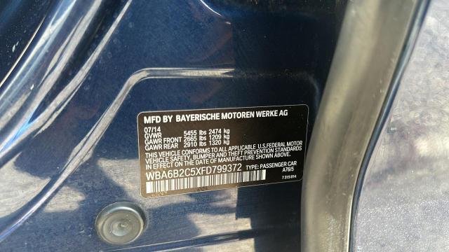 WBA6B2C5XFD799372 - 2015 BMW 650 I GRAN COUPE BLUE photo 10