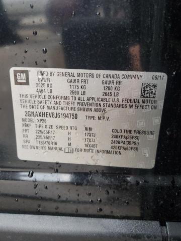 2GNAXHEV8J6194750 - 2018 CHEVROLET EQUINOX LS BLACK photo 13