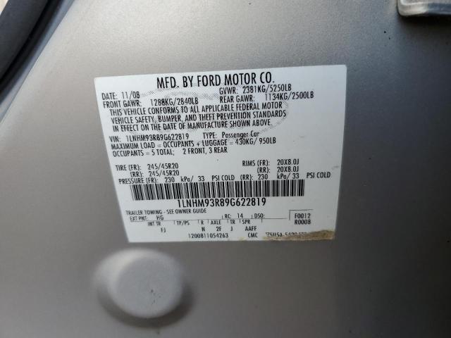 1LNHM93R89G622819 - 2009 LINCOLN MKS BEIGE photo 13