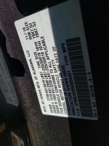 5FNRL6H95KB054581 - 2019 HONDA ODYSSEY ELITE Grau Foto 13